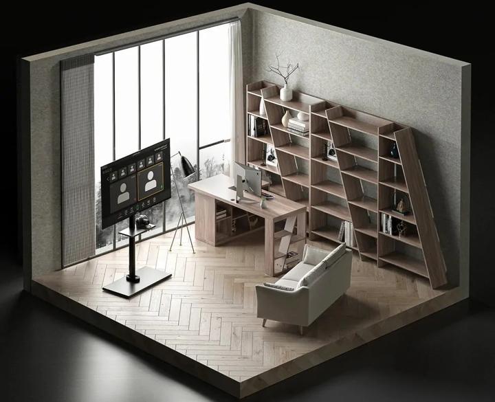 Produktbild Maclean Boden-TV-Ständer mit Ablage 23 -55 35kg Schwarz MC-972 (Boden, 55")