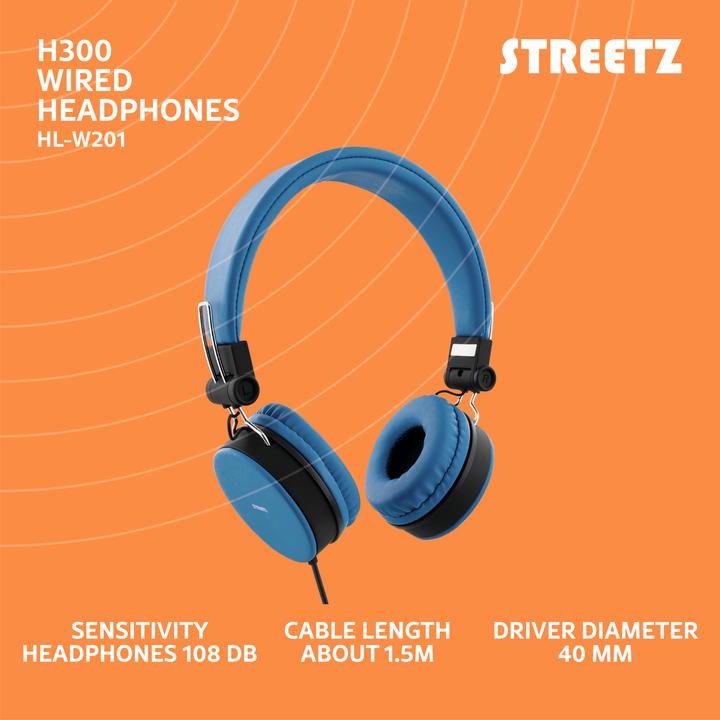 Actual product image Streetz H300 (No noise cancellation, 18 h, Cable)