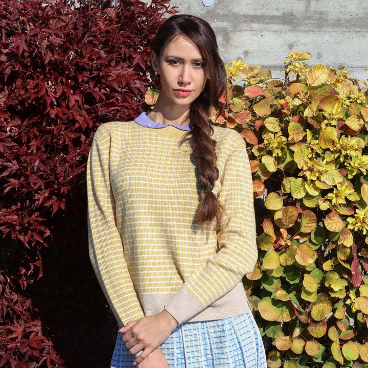 Produktbild Bellemere Pullover Merino Tweed Pullover With Pearl Polo Collar (S)