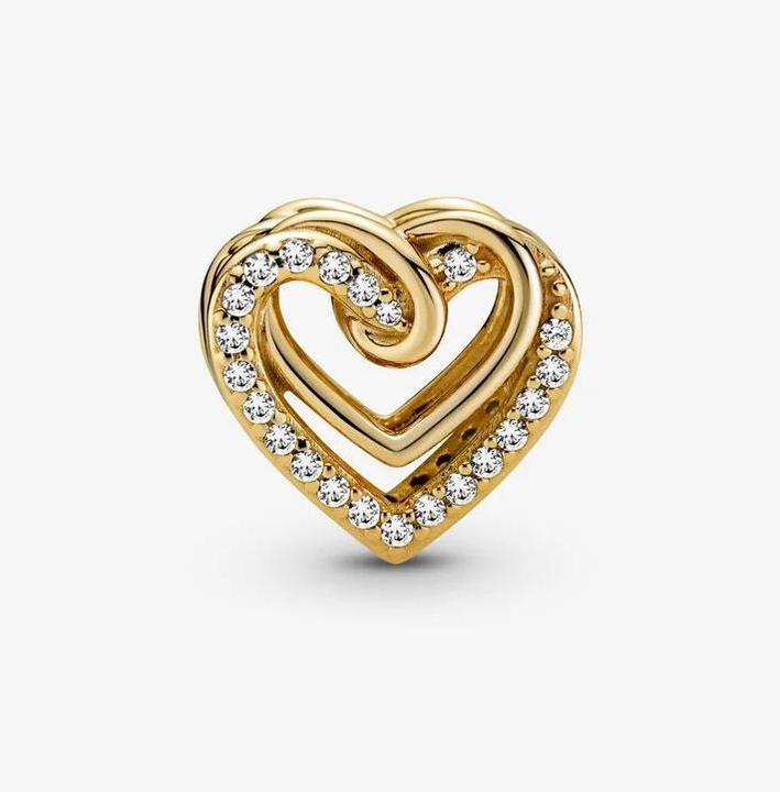 Image du produit Pandora Charm Coeurs entrelacés en or 14k étincelant (Alliage métallique plaqué or)