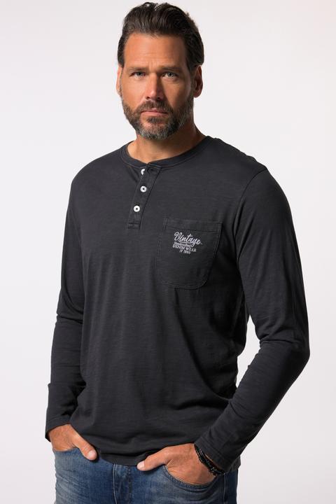 Immagine prodotto JP1880 Maglia serafino in jersey fiammato con maniche lunghe e abbottonatura (XXL)