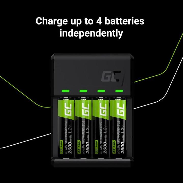 Image du produit GreenCell VitalCharger (GRSETGC01) (4 pcs, AA, 2000 mAh, Piles rechargeables + chargeur)