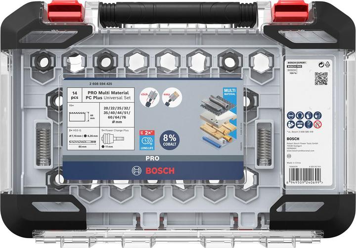 Bosch Professional Zubehör PRO Multi Material (20 mm, 22 mm, 25 mm, 32 mm, 35 mm, 40 mm, 44 mm, 51 mm, 60 mm, 64 mm, 76 mm)