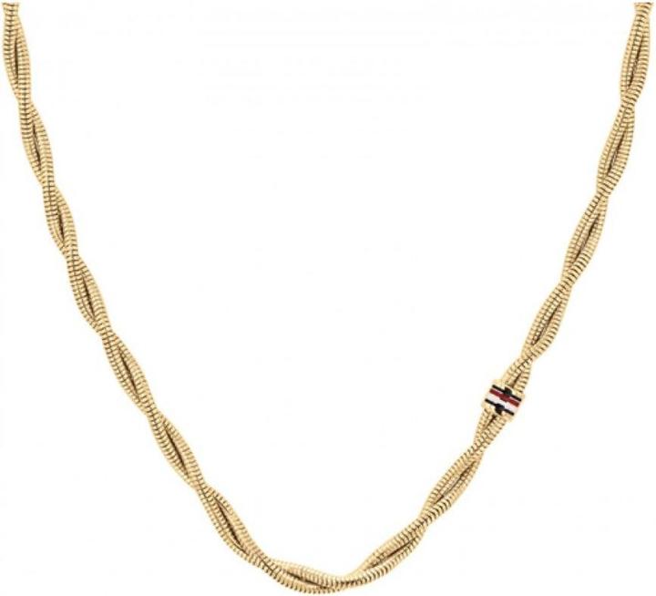 Tommy Hilfiger DvojitÃ½ kroucenÃ½ náhrdelnÃk z pozlacenÃ© oceli Braided Metal 2780685 (Stainless steel, 45 cm)