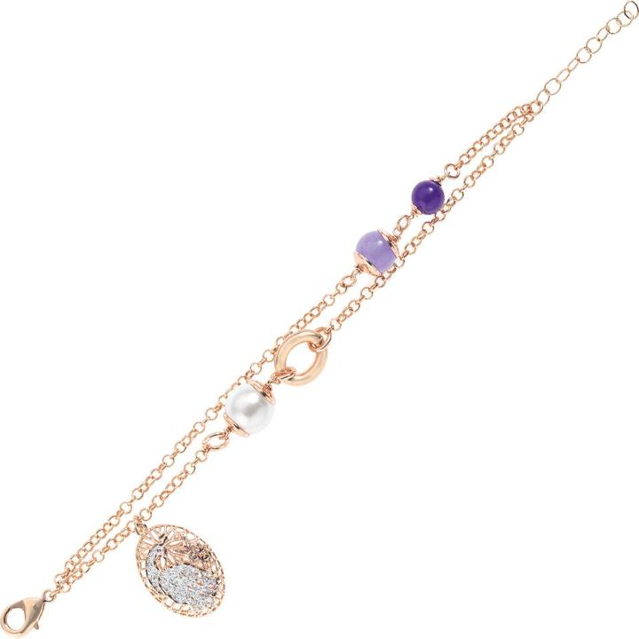 Immagine prodotto Ottaviani Bracciale in bronzo con glitter argento, agata e perle bijoux