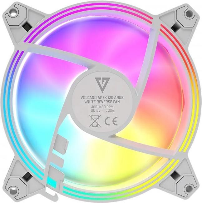 Actual product image Modecom VOLCANO APEX 120 ARGB Weisser Reverse-Lüfter (120 mm)