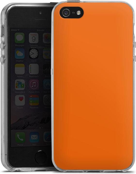 Produktbild DeinDesign Silikon Hülle für Apple iPhone 5s Handyhülle Case Smartphone Schutzhülle Farbe einfarbig orange (Apple iPhone 5s)