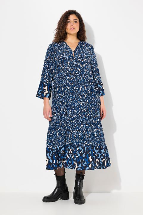 Actual product image Ulla Popken Geometric Print 3/4 Sleeve Dress (50, 52)