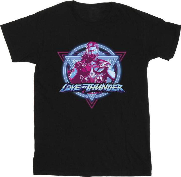Actual product image Mens Thor Love And Thunder Neon Badge T-Shirt (4XL)