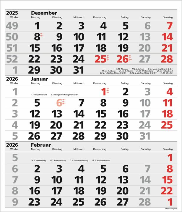 Produktbild 3-Monats-Planer XL Comfort 2026 (Spezial)