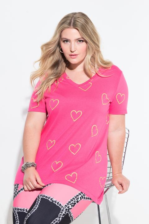 Produktbild Miamoda T-Shirt, A-Linie, glänzendes Herzmuster (44)