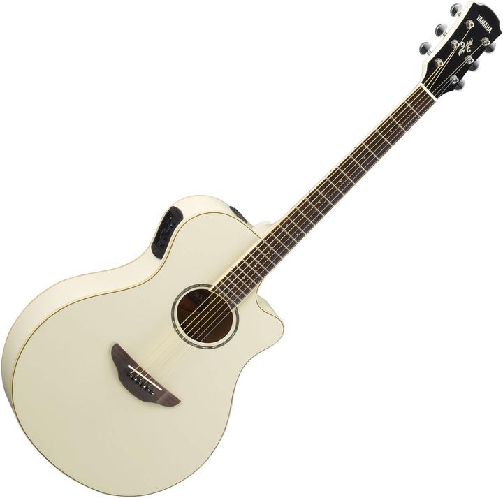 Image du produit Yamaha APX-600 Electro-Acoustic Guitar, Vintage White (Guitare occidentale, Cadre et manche : bois de résonance Touche : bois de rose, Table d'harmonie : Fond en épicéa)