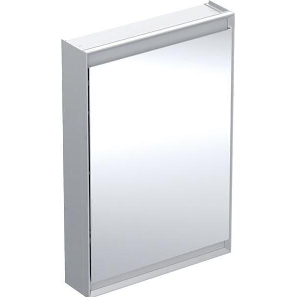 Geberit, Spiegelschrank, ONE Spiegelschrank mit ComfortLight, 1 Tür, Aufputzmontage, Aluminium eloxiert, 60x90cm, 50