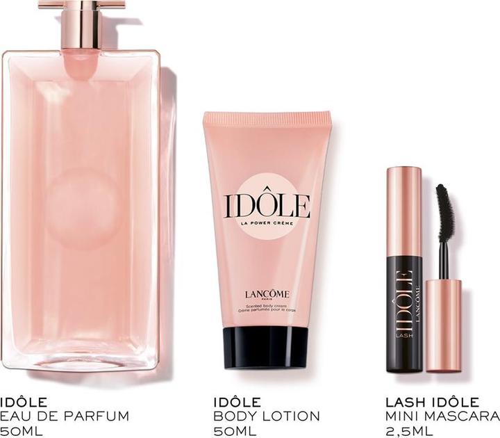 Produktbild Lancôme Idôle 50ml Set Idôle Eau de Parfum 50ml + Idôle Power Cream 50ml + Lash Idôle Mascara Mini (Parfum Set, Körperpflegeset)