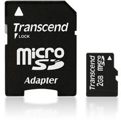 Image du produit Transcend Carte avec adaptateur SD (2 Go, microSD)