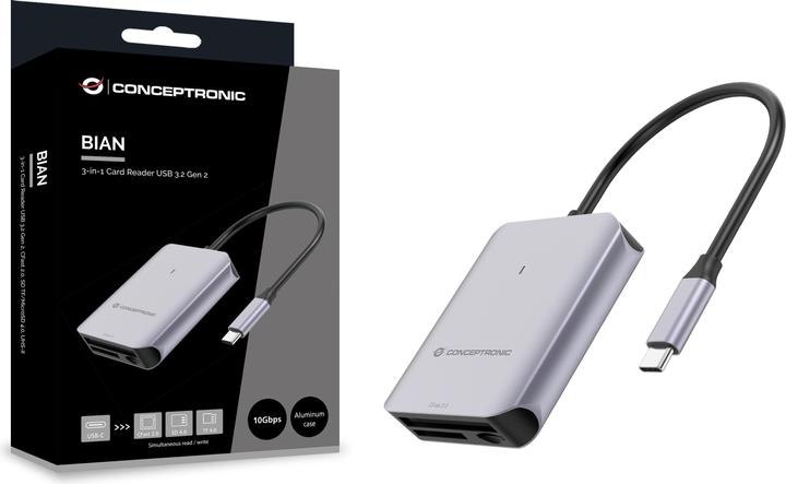 Actual product image Conceptronic Card Reader USB 3.2 Gen2 CFast SD/TF 4.0 UHS-II (USB 3.2 Gen 2)