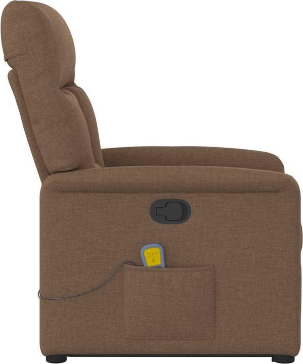 Actual product image vidaXL Massage chair with stand-up aid brown fabric
