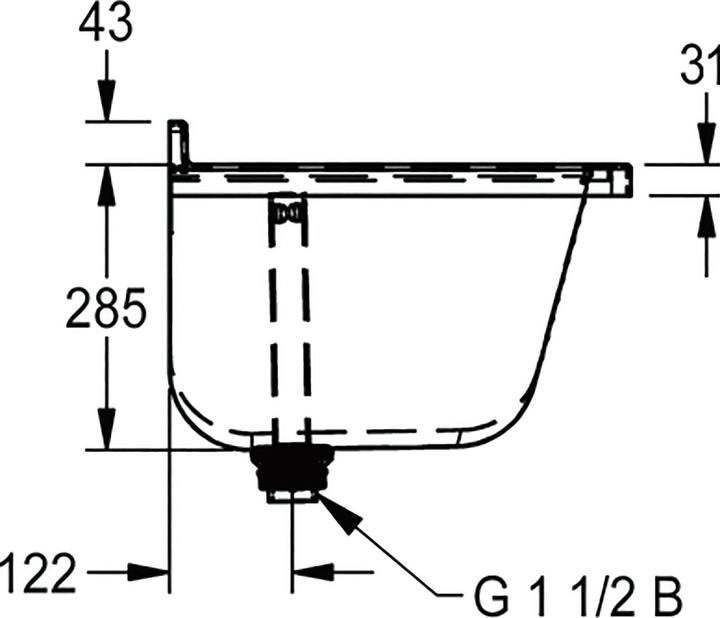 Actual product image Franke CA210/7N Wall-mounted sink Washbasin drain left satinised stainless steel (460 mm, 700 mm)