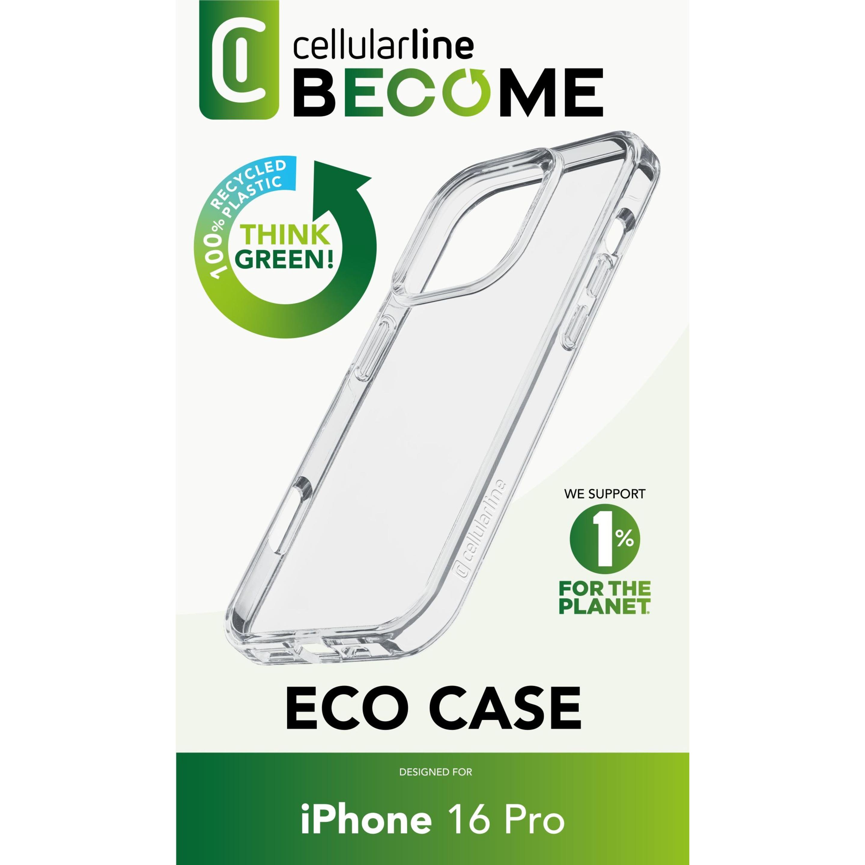 Thumbnail - Cellularline Become Eco Case (Apple iPhone 16 Pro), Smartphone Hülle, Transparent