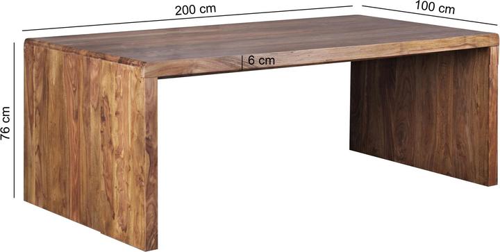 Actual product image FineBuy Desk Brown (200 x 100 x 76 cm)