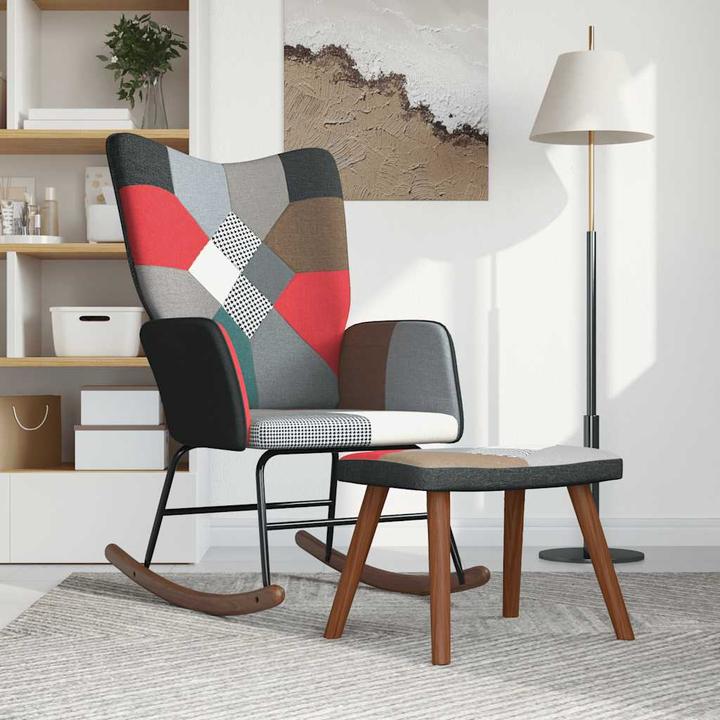 Produktbild vidaXL Schaukelstuhl mit Hocker