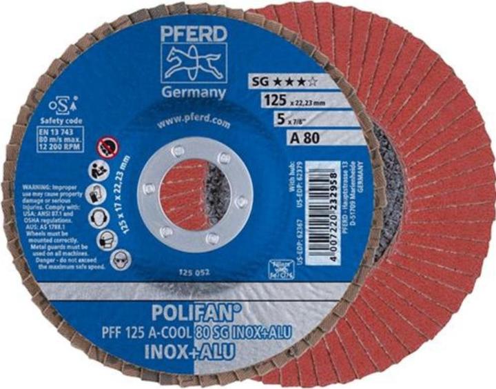 Productafbeelding Pferd POLIFAN getande borgring PFF ACOOL 80 SG INOX ALU (80)