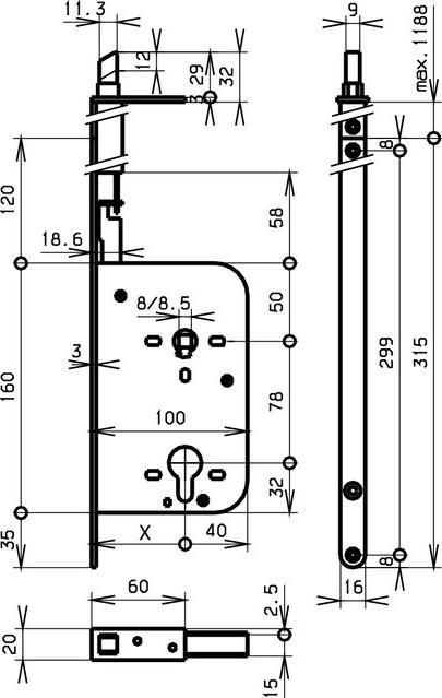 Productafbeelding HAWA Schuifdeur insteekgrendels -Silent-Stop (Insteekslot)