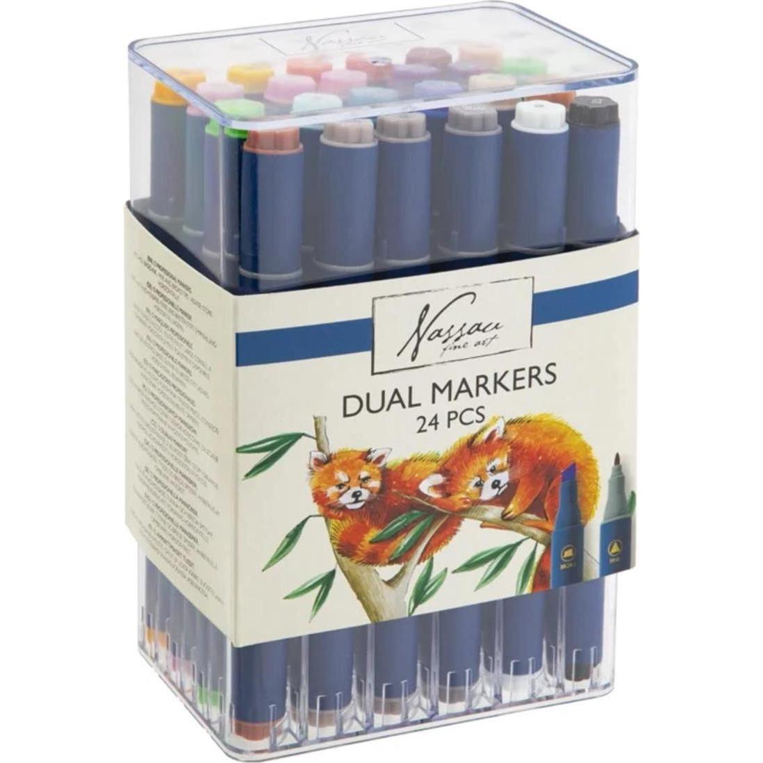 Legind, Evidenziatori, Round dual markers 24 pcs (24x)