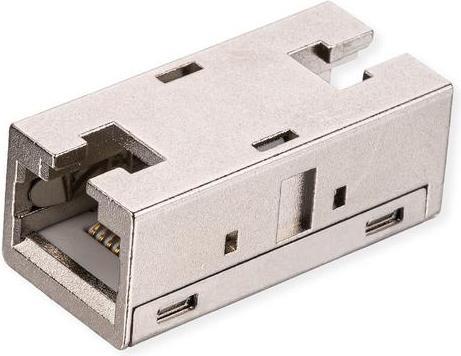 Roline Łącznik modułowy RJ-45, Cat. 6A (klasa EA), ekranowany, metalowa obudowa (Netzwerk Kupplung)
