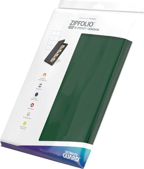 Produktbild Ultimate Guard UGD010436 - Zipfolio 320 – 16-Pocket Xenoskin Kartenmappe, grün