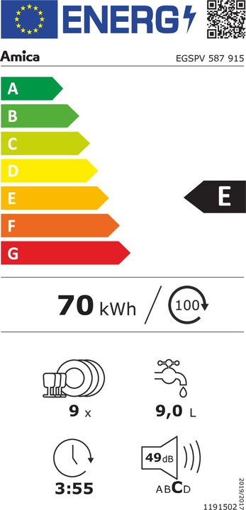 Energy Label Amica EGSPV 587 915