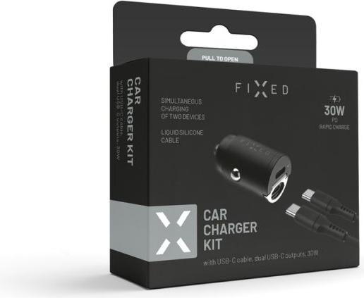 Produktbild Fixed Duales USB-C Autoladegerät 30W + USB-C/USB-C Kabel