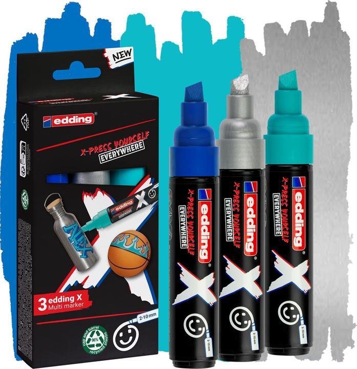 Produktbild Edding 6900 X Multimarker 3er-Set (Ocean Color, 10 mm, 3 x)