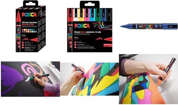 Image du produit Posca - Brush PC-5BR set, 16 pcs (401677) (16x)