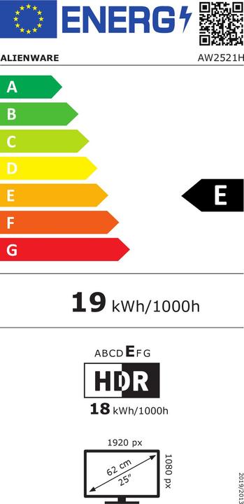 Energie-Label Alienware AW2521H (1920 x 1080 Pixel, 24.50")