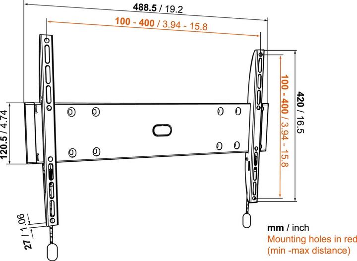 Immagine prodotto Vogels Base 05M (Muro, 55", 30 kg)