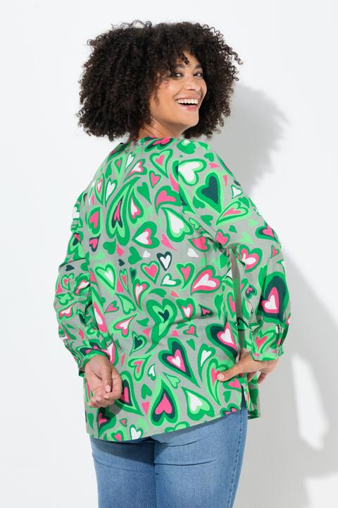 Actual product image Angel of Style Heart Pattern Tunic with Tunic Neckline and Long Sleeves (42)