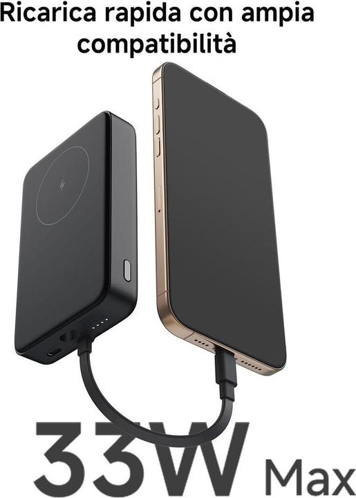 Actual product image Xiaomi 33W Magnetic Power Bank 10000mAh Gray (Integrated Cable) (10000 mAh, 33 W, 37 Wh)