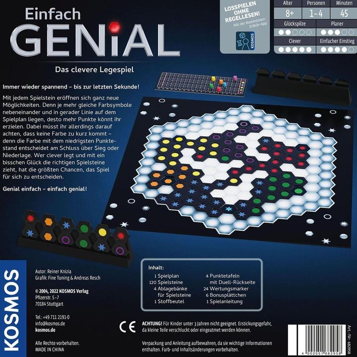Actual product image Kosmos Einfach Genial (German, Reiner Knizia, 2023)