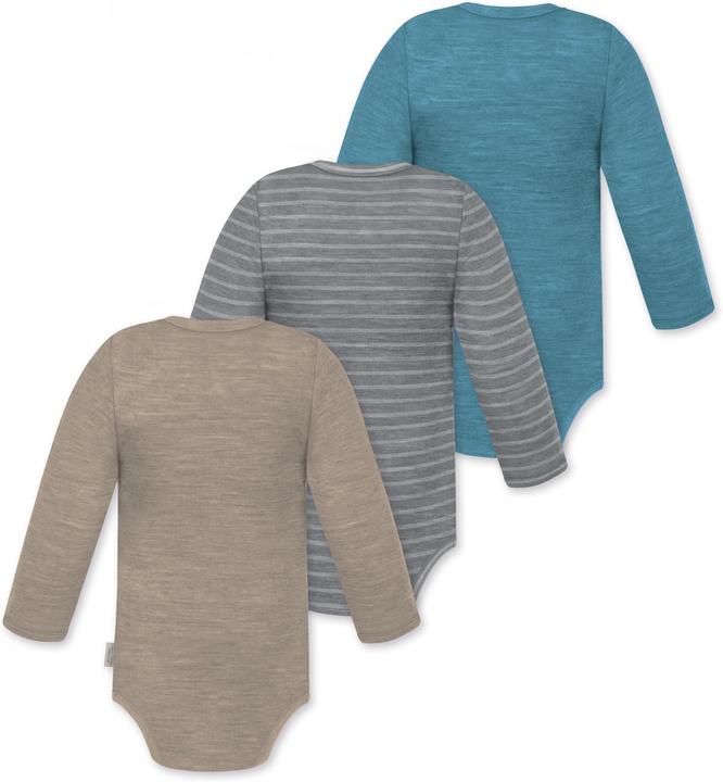 Produktbild Normani 3er Pack Baby Merino Langarmbody „Tuai" - 9403 (80)