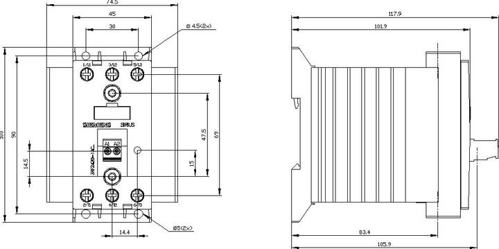 Actual product image Siemens Indus.Sector Semiconductor Contactor 3RF2420-1AC55