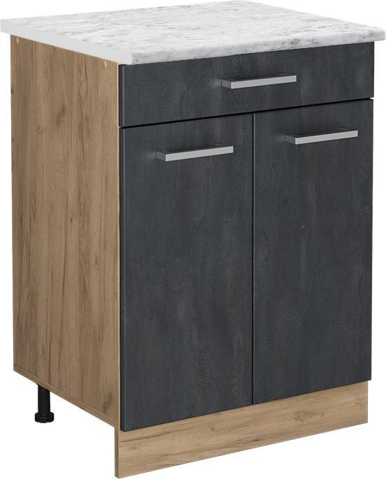 Goldkraft-Eiche, Marble-Weiss, Schwarz, Schwarz Beton