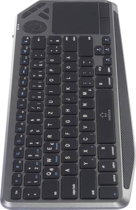 Produktbild Renkforce RF-WLBTKB-300 Bluetooth®, Funk Tastatur Deutsch, QWERTZ Schwarz Integr (DE, Kabellos)
