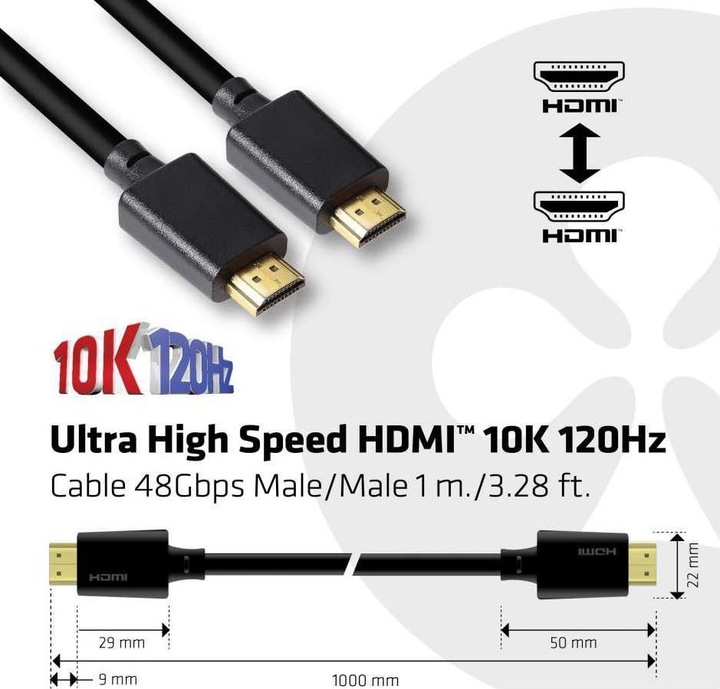 Actual product image Club 3D HDMI (Typ A) — HDMI (Typ A) (1 m, HDMI)