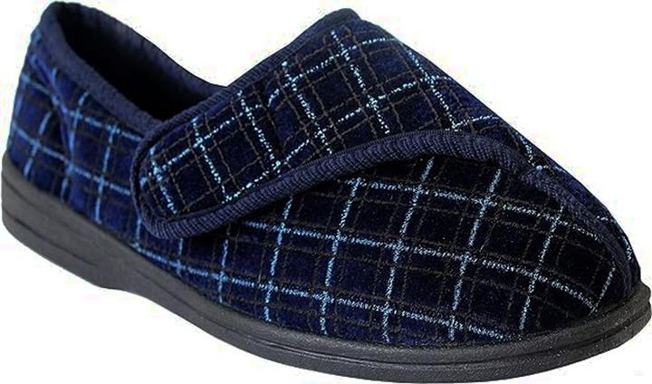 Immagine prodotto Zedzzz Pantofole George in velluto con chiusura a velcro a quadretti (43)