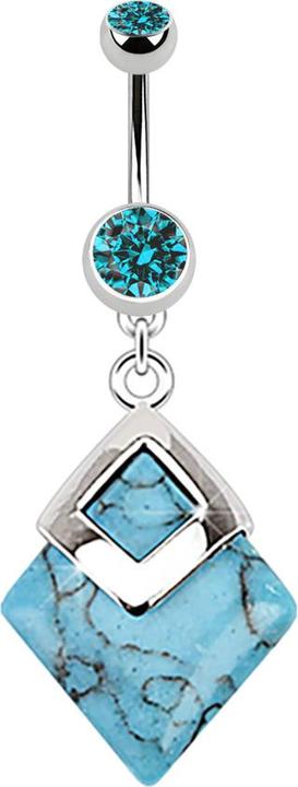 Immagine prodotto Star Piercing Banana in argento con ciondolo in pietra turchese (senza ottone, Mnerale, Acciaio chirurgico 316L)