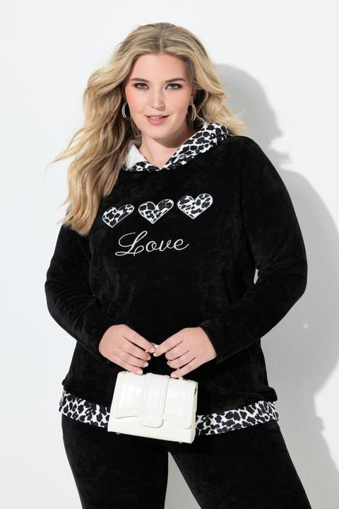 Image du produit Miamoda Sweat-shirt à capuche, molleton bouclé et détails léopard (44)