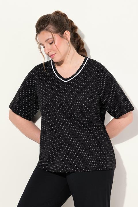 Produktbild Ulla Popken Pyjama-Shirts, 2er-Pack, Punkte/uni, Halbarm (46, 48)