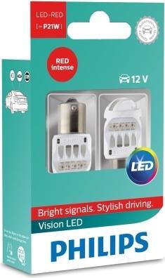 Philips Vision P21W 12V LED bak rød - Saet (PY21W)