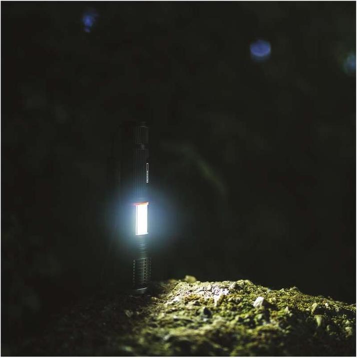 Produktbild Emos COB LED+LED Metall-Taschenlampe P3111, 230 lm, 3x AAA, Fokus (15 cm, 230 lm)